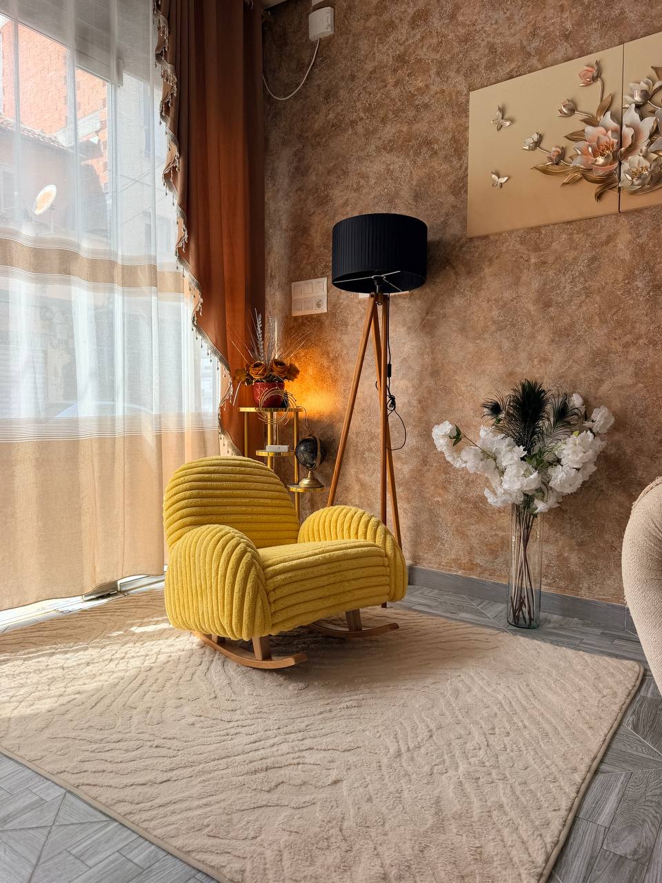 Cocon Home — Fauteuil à bascule bouclé pour enfant (2-7 ans)