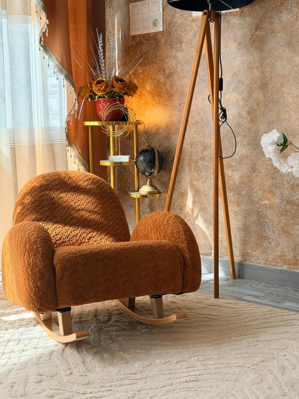 Cocon Home — Fauteuil à bascule bouclé pour enfant (2-7 ans)