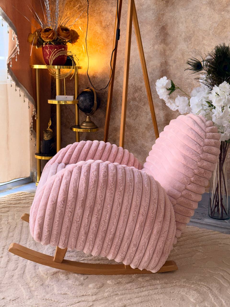 Cocon Home — Fauteuil à bascule bouclé pour enfant (2-7 ans)